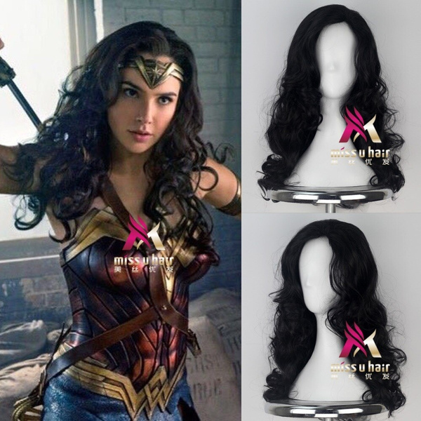 New Movie Wonder Woman wig Play Hair Justice League DC Comic Cosplay Halloween Costume Synthetic Refractory Fiber party Wigs