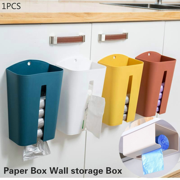 Cute Bathroom Wall-mounted Paper Box Plastic Bag Storage Box