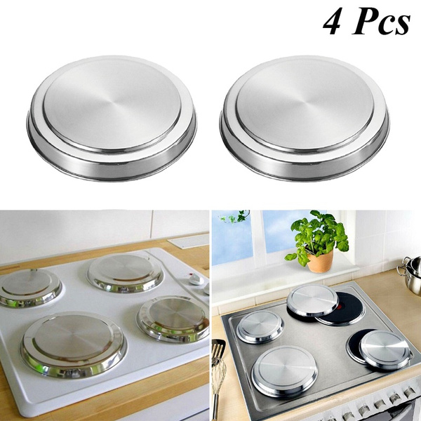TOPINCN 4Pcs//Set Stainless Steel Kitchen Stove Top Burner Covers Cooker Protection