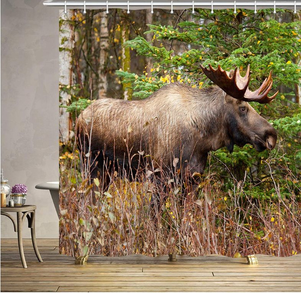 Wild Animals Shower Curtain For, Wildlife Fabric For Curtains