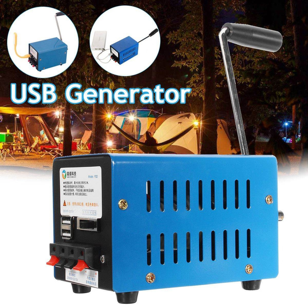 Outdoor Multifunction Manual Crank Generator for Emergency Survival Blue US P3J1
