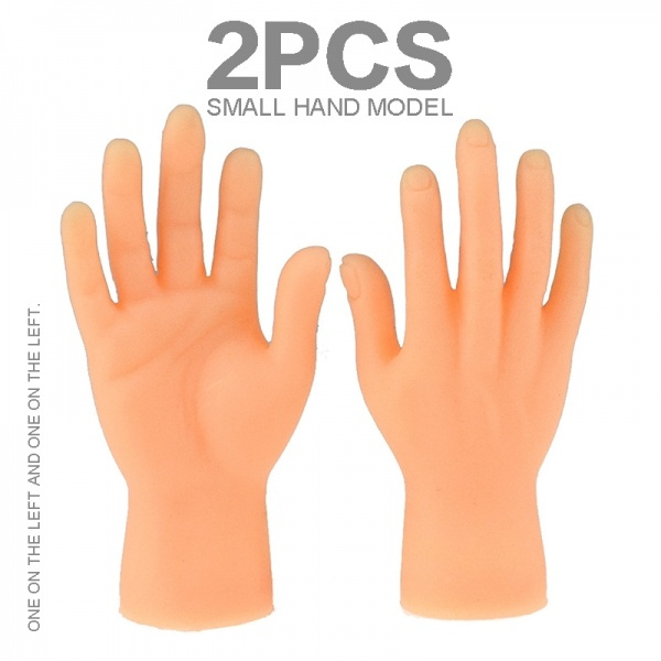 1 set Left & Right Mini Tiny Hand Models Joke Finger Puppet Little Funny Hand US 