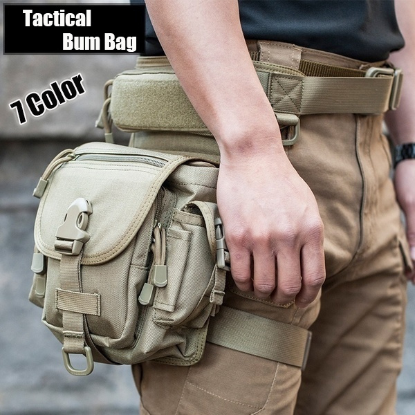 Mens Tactical Military Waist Bag Fanny Pack Bum Belt Pouch Travel  Waterproof Bag