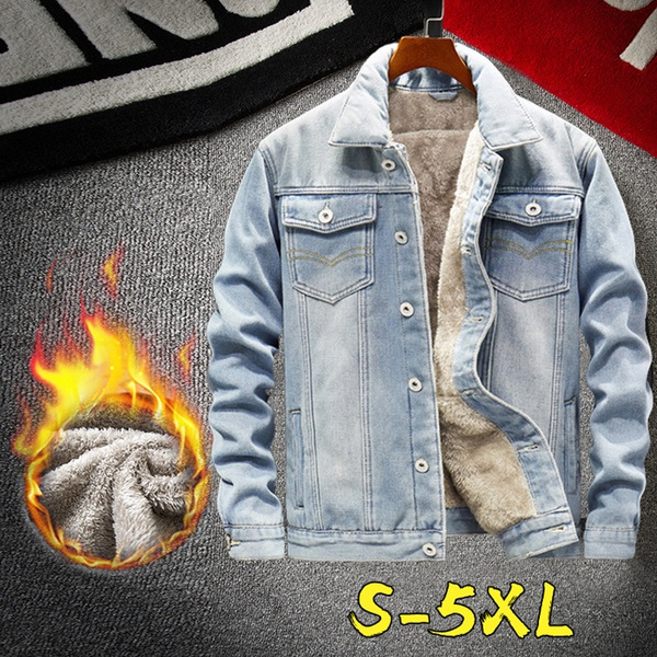 size s men's denim coats & jackets