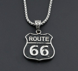 titaniumsteelpendant, route66, Fashion, punk necklace