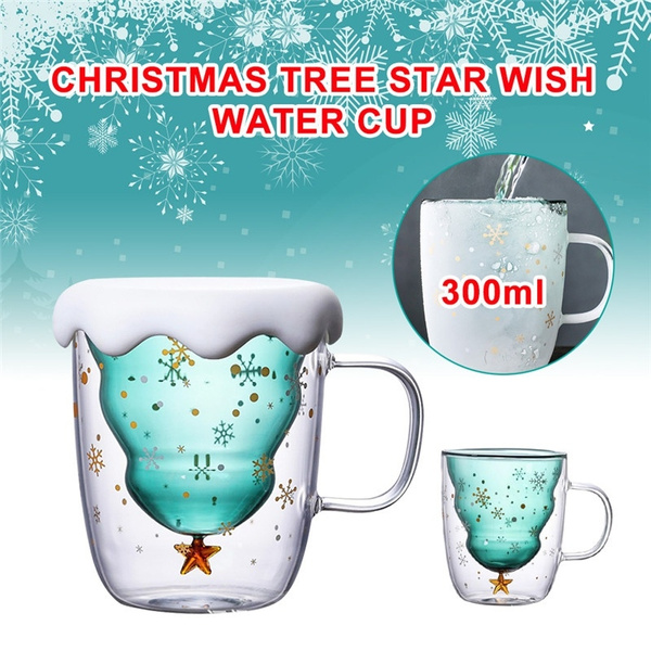 Glass Coffee Mug, Custom Large Clear Mug, Double Wall Coffee Mug