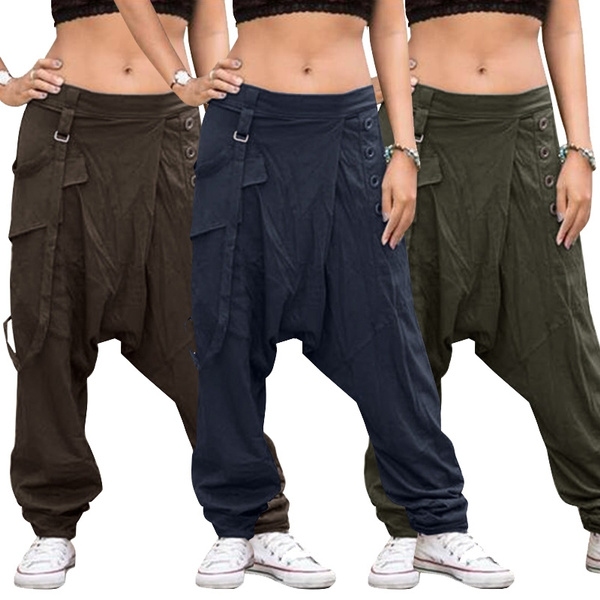 womens elastic waist cargo pants