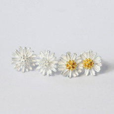 daisyearring, Sterling, Stud, Flowers