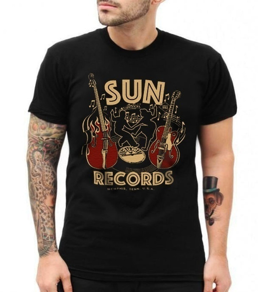 Sun Records Retro Rockabilly Music Black Tee Shirt Details About Black ...