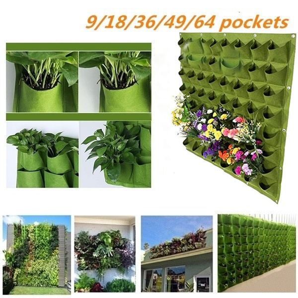  49 Pockets Hanging Planter Bags, Hanging Vertical Wall