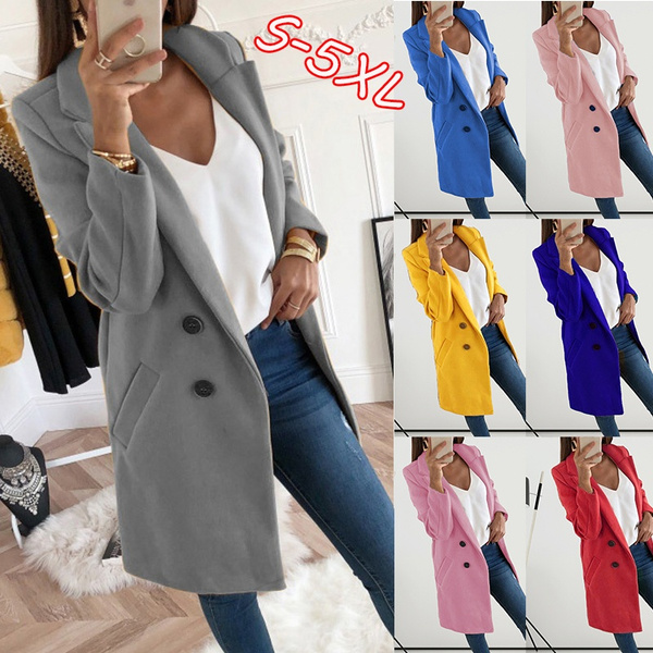 Fashion pure color long hotsell warm coat