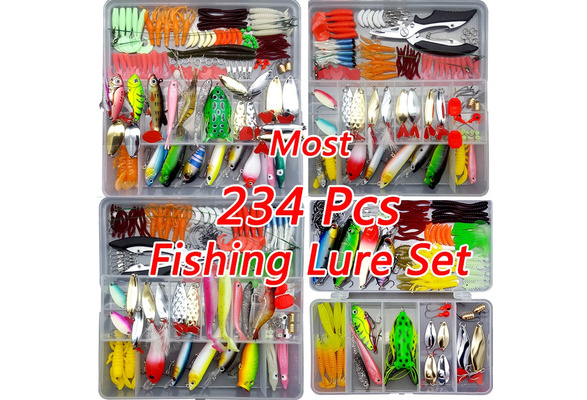 NEW 18/33/56/106/109/122/164/234Pcs Fishing Lure Kit Soft and Hard Lure  Baits Set Multi-Function Fishing Gear Layer With Box