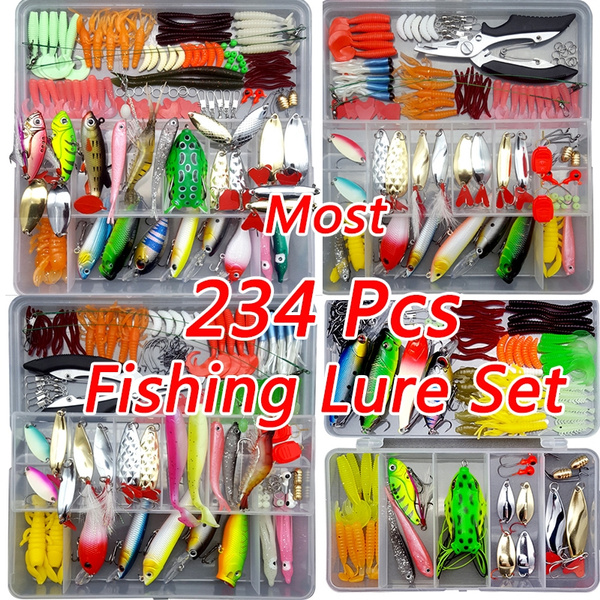 NEW 18/33/56/106/109/122/164/234Pcs Fishing Lure Kit Soft and Hard Lure  Baits Set Multi-Function Fishing Gear Layer With Box