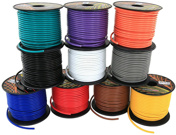 16 Gauge Copper Clad Aluminum Low Voltage Primary Wire 10 Color Comb 100  feet Roll (1000 ft total) For 12 Volt Automotive Trailer Harness Car Stereo  Amplifier Wiring. Also in 4 or 6 Color Pack