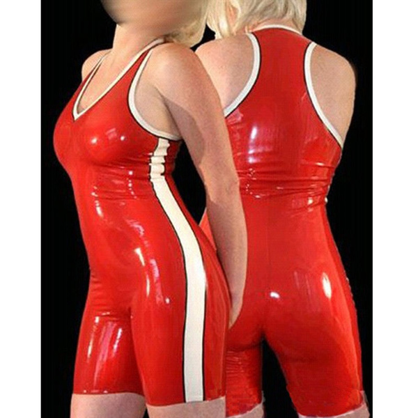 latex short jumpsuit