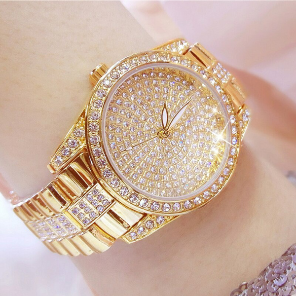 Watch Women 2019 luxury brand Fashion Rose Gold diamond Ladies Wrist  Watches Crystal Female Watches For