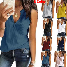 sleeve v-neck, blouse, Blouses & Shirts, Tank