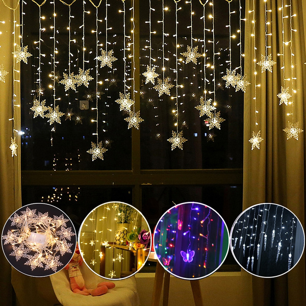 3Mtr Christmas String LED Window Snowflake Decorations Star Fairy Lights