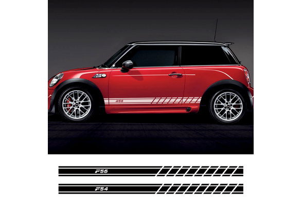 2 Pcs Car Door Side Skirt Stickers Decals for Mini Cooper F56 F54 F57 F55  F60 R50 R52 R53 R55 R56 R57 R58 R59 R60 R61 Accessories