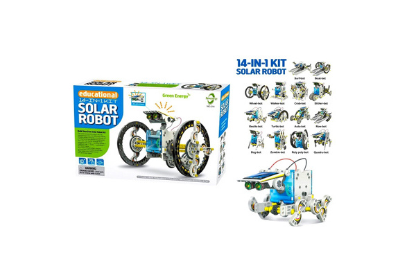 advanced 14 in 1 diy solar robot kit