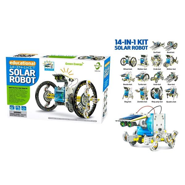 advanced 14 in 1 diy solar robot kit