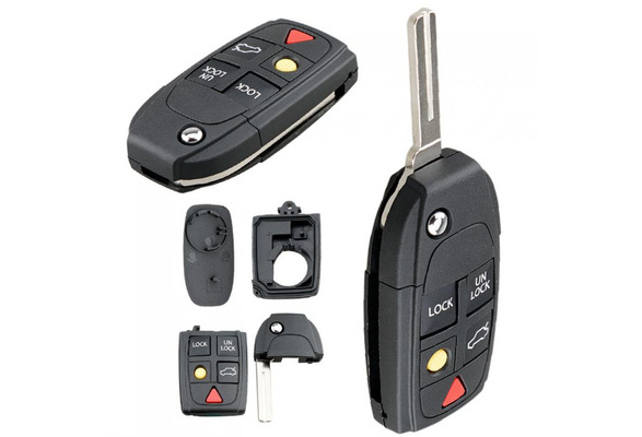 Folding Remote Key Shell For VOLVO XC70 XC90 V70 S60 Flip Case FOB 4+1 Button 