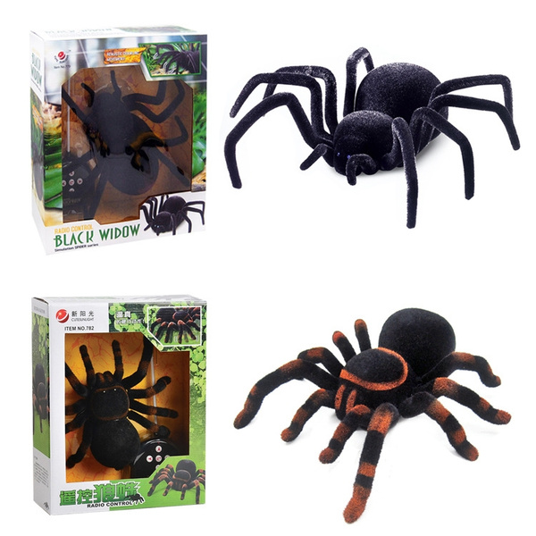 Radio Controlled Black Widow Spider Furry Scary Great Prank NEW 