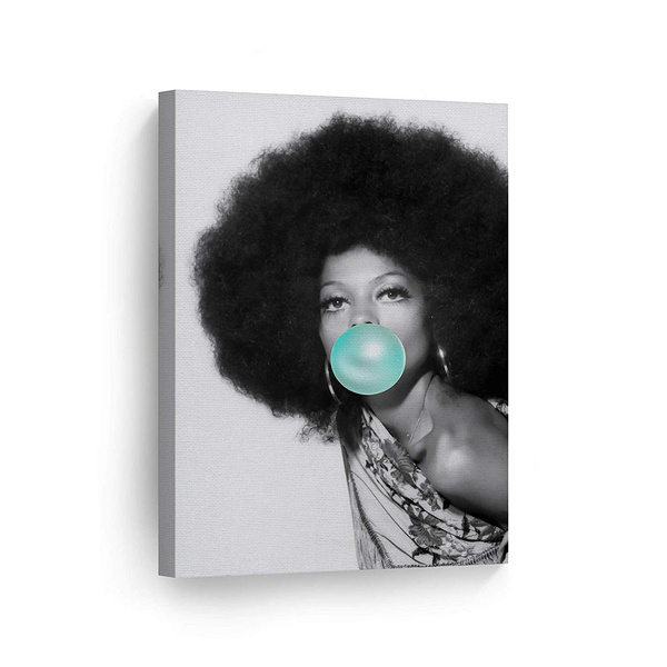 Beautiful Diana Ross Teal Blue Bubble Gum Black And White Wall Art Canvas Print Picture Afro African American Icon Pop Home Decor Stretched Ready To Hang Hand Wish - Ross Home Decor Wall Art Beautiful Diana Ross Teal Blue Bubble Gum Black And White Wall Art Canvas Print Picture Afro African American Icon Pop Home Decor Stretched Ready To Hang Hand Wish - Ross Home Decor Wall Art
