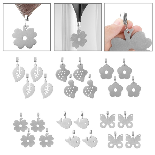 4 Pcs Stainless Steel Tablecloth Weights Heavy Duty Table Clip Clamps