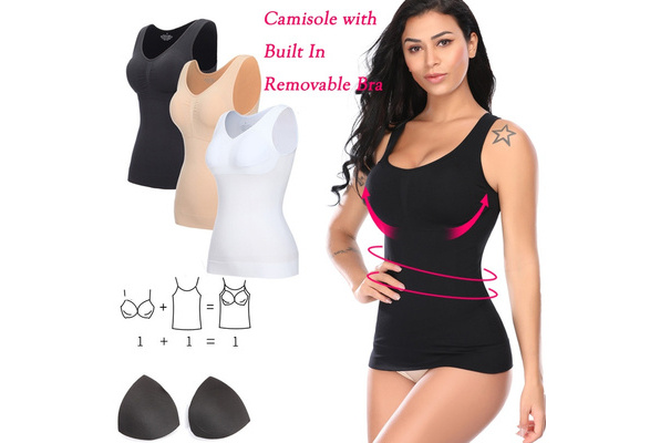 Women Compression Camisole with Built in Padded Bra Slimming
