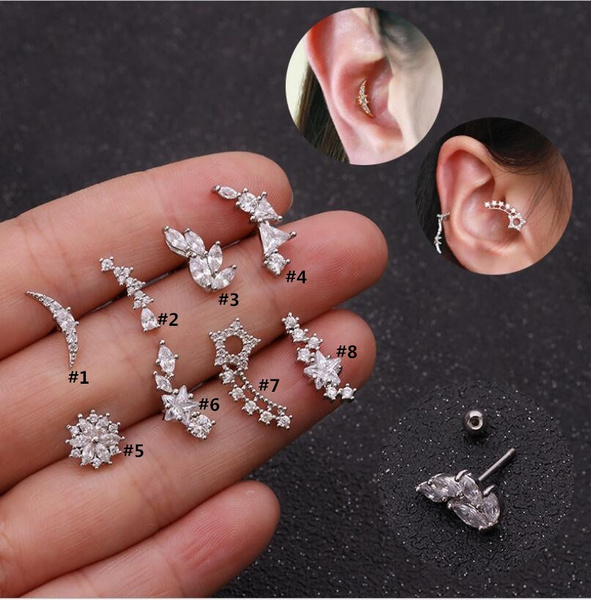 Heart hot sale rook earring