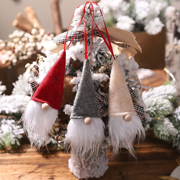 CHRISTMAS FACELESS GNOME SANTA XMAS TREE HANGING ORNAMENT DOLL HOLIDAY DECOR' 