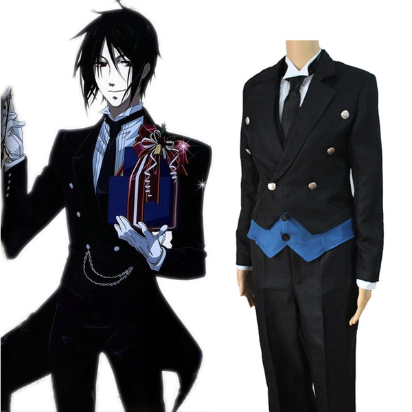 Suburbio activación Volverse loco Negro Butler Cosplay Anime Kuroshitsuji Sebastian Michael Cosplay Disfraz Uniformes Abrigo + Chaleco + Camisa + Pantalones + Corbata + Guantes | Wish Suburbio activación Volverse loco Negro Butler Cosplay Anime Kuroshitsuji Sebastian Michael Cosplay Disfraz Uniformes Abrigo + Chaleco + Camisa + Pantalones + Corbata + Guantes | Wish