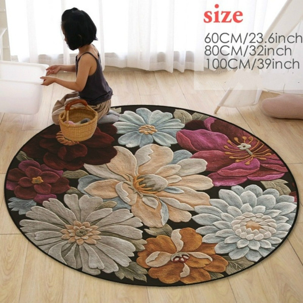 Classical Area Rugs 3D Flower Soft Velvet Carpet Living Room Bedroom Floor Mat 