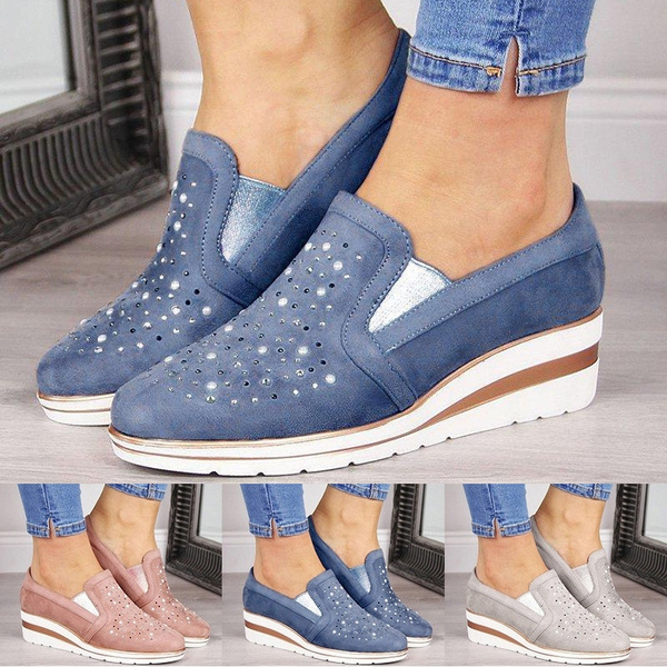 suede wedge heel sneakers