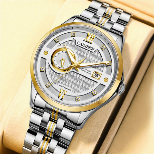 Diamond mechanical watch hot sale