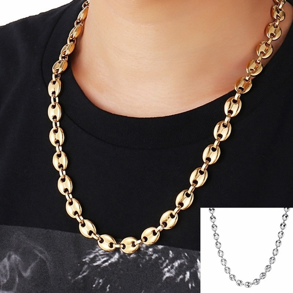 coffee bean chain link necklace