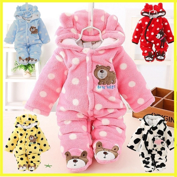 Newborn Baby Romper Coral Fleece Winter Warm Rompers Bear Infant Clothes Babies Climbing Jumpsuits Roupas De Bebe Wish
