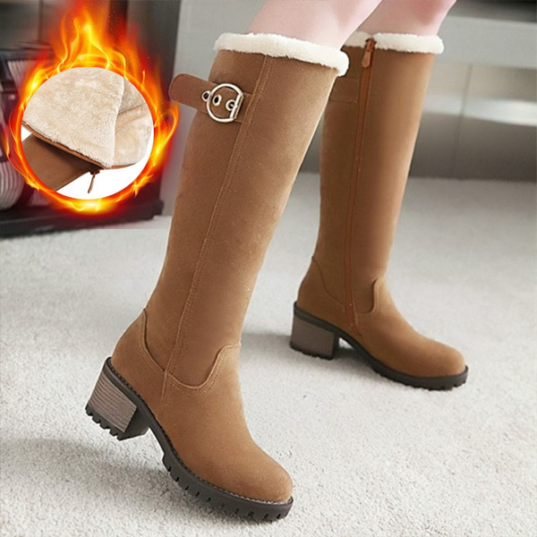 Long boots best sale with fur