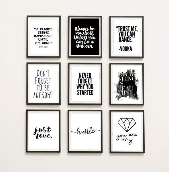 Frameless Motivational Quotes Print Canvas Modern Creative Love Verse ...