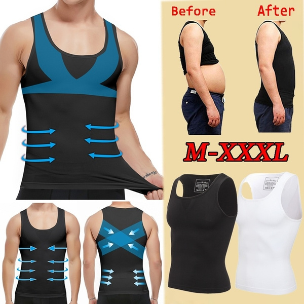Mens Underwear Chest Compression Shirt Slimming Shapewear Tight Shirts To  Hide Gynecomastia Boobs Weighted Vest Workout Tank Tops