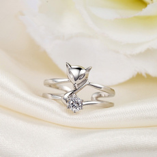 DIAMOND, zirconring, 925 silver rings, Engagement Ring