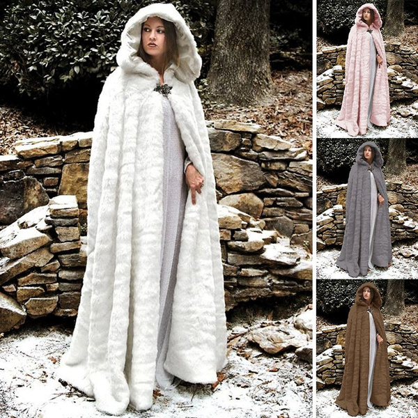 Hooded Cloak With Fur Medieval Cloak Viking Cloak Hooded 