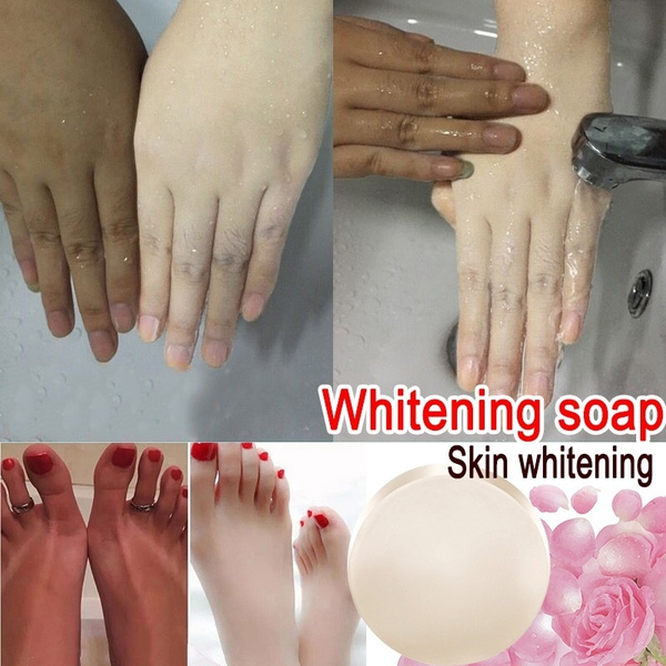 New Natural Active Enzyme Body Whitening Crystal Soap Skin Fade Elbow Removing Melanin Handmade Flower Essential Oil Soap