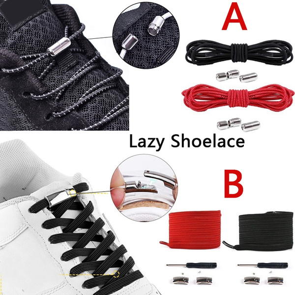 Third Version Elastic No Tie Shoelaces Metal Lock Shoe Laces For
