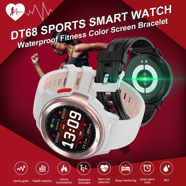 Smart Watch Women Men DTNO.1 DT68 Smartwatch Decades Dials Faces 230mAh  Batería de litio Frecuencia cardíaca ECG Presión arterial Clima | Wish