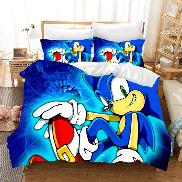 Japanese Anime Sonic Bedding Set Single, Anime Twin Bed Sheets Set