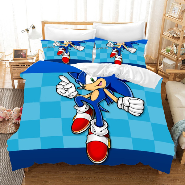 Japanese Anime Sonic Bedding Set Single, Sonic The Hedgehog Twin Bed Sheets