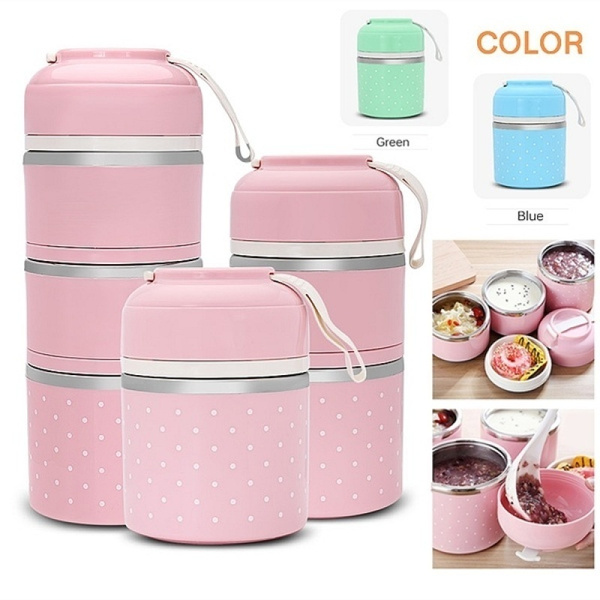 Cute Thermal Lunch Box Leak-Proof Stainless Steel Bento Box Kids ...