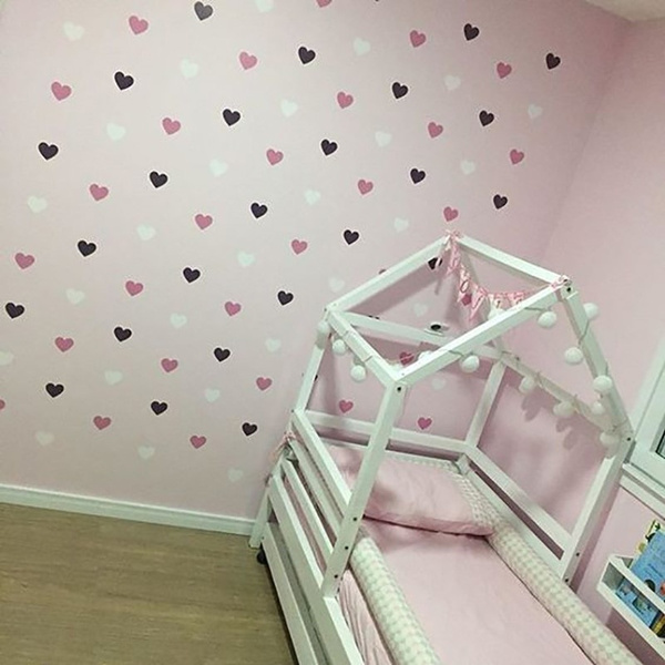 Heart Wall Sticker For Kids Room Baby Girl Decorative Stickers Nursery Bedroom Decal Home Decoration Wish - Baby Room Wall Decorations Stickers